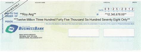 Check Writing / Check Printing Software for The Philippines Banks.